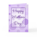 Mothers Day Card Purple Bubbles