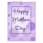 Mothers Day Card Purple Bubbles