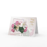 Mother's day card - White lilies and pink roses