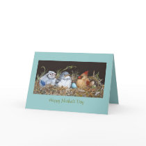 Mother's Day card with many birds in nest