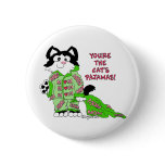 Mother's Day Cat's Pyjamas Cute Cat Round Button