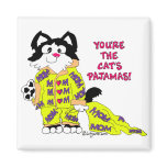 Mother's Day Cat's Pyjamas Square Magnet Cat Fun