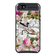 MOTHERS DAY CINDERELLA SHOE WITH PINK ROSES & LACE CASE FOR iPhone 5