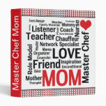 Mother's Day Cookbook for Master Chef Mom Vinyl Binder