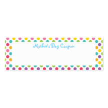 Mother's Day Coupons Business Card Template