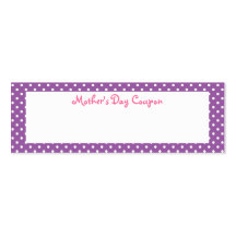 Mother's Day Coupons Business Cards