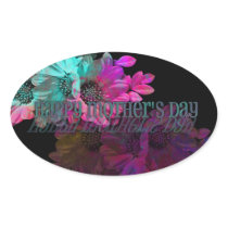 Mothers Day - Floral Reflection Oval Stickers