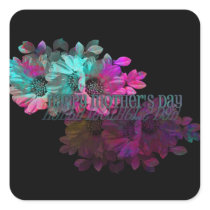 Mothers Day - Floral Reflection Square Stickers
