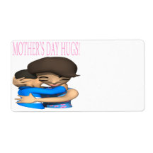 Mothers Day Hugs Shipping Label