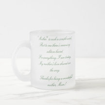MOTHER'S DAY "MOTHER" POEM COFFEE MUGS