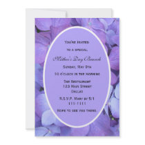 Mothers Day Party Invitation -- Hydrangeas for Mom