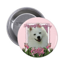 Mothers Day - Pink Tulips - American Eskimo