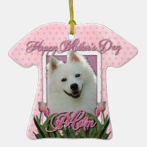 Mothers Day - Pink Tulips - American Eskimo Christmas Ornaments