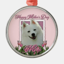 Mothers Day - Pink Tulips - American Eskimo Ornament