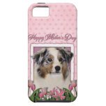 Mothers Day - Pink Tulips - Australia Shepherd