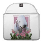 Mothers Day - Pink Tulips - Bedlington Terrier Sleeve For MacBook Pro