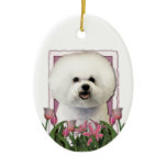 Mothers Day - Pink Tulips - Bichon Frise Christmas Ornament