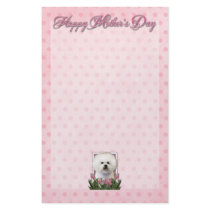 Mothers Day - Pink Tulips - Bichon Frise