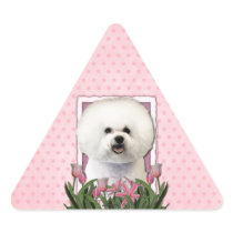 Mothers Day - Pink Tulips - Bichon Frise