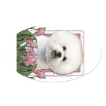 Mothers Day - Pink Tulips - Bichon Frise