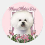Mothers Day - Pink Tulips - Bichon Frise Sticker