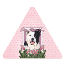 Mothers Day - Pink Tulips - Border Collie Stickers