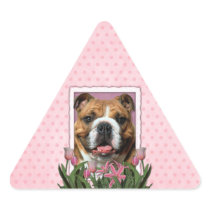 Mothers Day - Pink Tulips - Bulldog Sticker