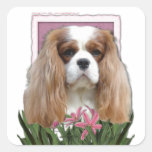 Mothers Day - Pink Tulips - Cavalier - Blenheim Square Stickers