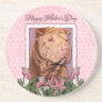 Mothers Day - Pink Tulips - Chinese Shar Pei Lucky Drink Coaster