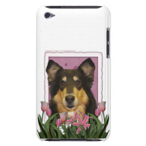 Mothers Day - Pink Tulips - Collie - Caroline iPod Case-Mate Case