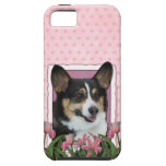 Mothers Day - Pink Tulips - Corgi - Owen