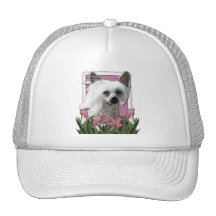 Mothers Day - Pink Tulips - Crestie - Kahlo Trucker Hats
