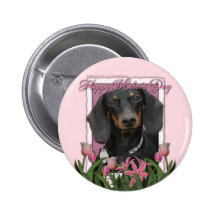 Mothers Day - Pink Tulips - Dachshund - Winston