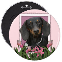 Mothers Day - Pink Tulips - Dachshund - Winston