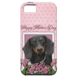 Mothers Day - Pink Tulips - Dachshund - Winston
