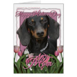 Mothers Day - Pink Tulips - Dachshund - Winston Cards