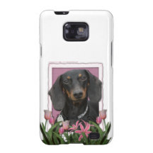Mothers Day - Pink Tulips - Dachshund - Winston Samsung Galaxy SII Case