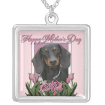 Mothers Day - Pink Tulips - Dachshund - Winston