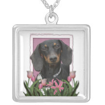 Mothers Day - Pink Tulips - Dachshund - Winston Custom Jewelry