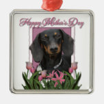 Mothers Day - Pink Tulips - Dachshund - Winston Christmas Tree Ornaments