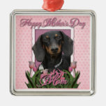 Mothers Day - Pink Tulips - Dachshund - Winston Christmas Ornament
