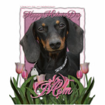 Mothers Day - Pink Tulips - Dachshund - Winston Photo Cutouts