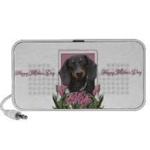 Mothers Day - Pink Tulips - Dachshund - Winston Portable Speakers
