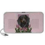 Mothers Day - Pink Tulips - Dachshund - Winston Notebook Speakers