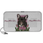 Mothers Day - Pink Tulips - Frenchie - Teal Travelling Speakers