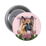 Mothers Day - Pink Tulips - German Shepherd Chance
