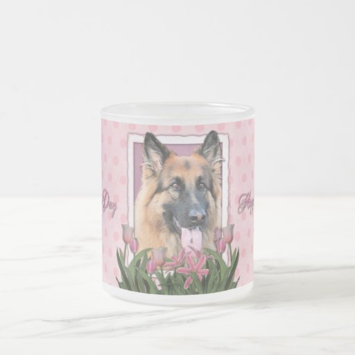 Mothers Day - Pink Tulips  -German Shepherd Chance Coffee Mug