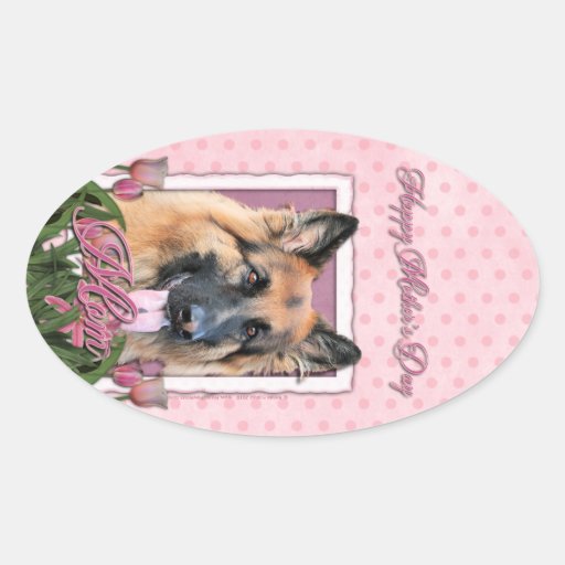 Mothers Day - Pink Tulips  -German Shepherd Chance Stickers