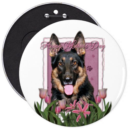 Mothers Day - Pink Tulips - German Shepherd - Kuno