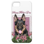 Mothers Day - Pink Tulips - German Shepherd - Kuno